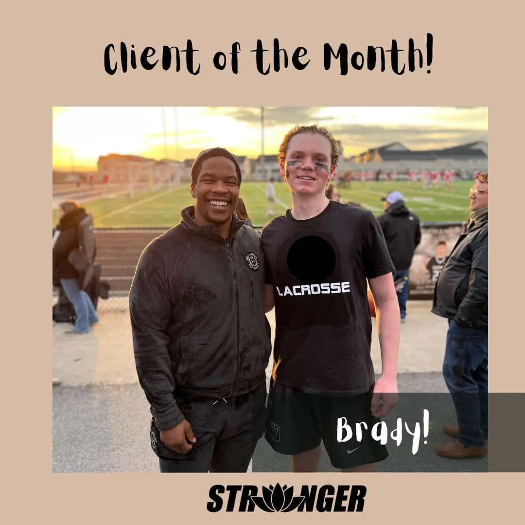 Stronger Fit Life client Brady celebrating his progress