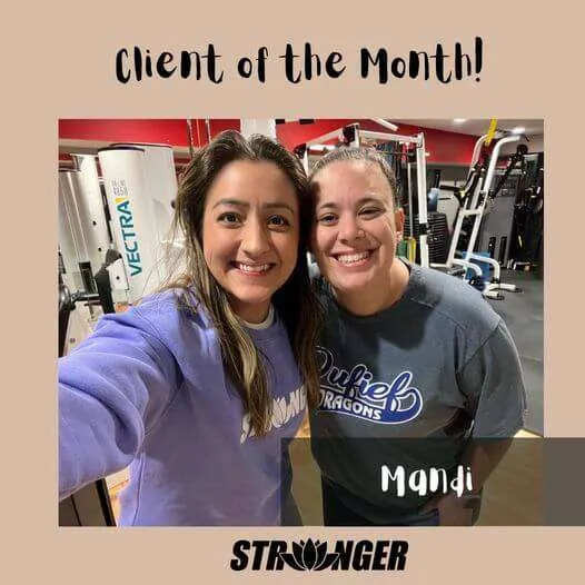 Stronger Fit Life client Mandi celebrating her progress