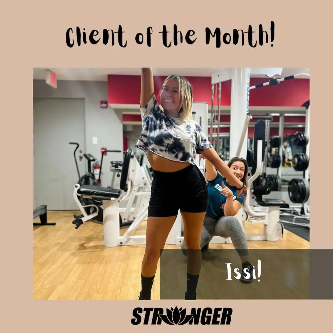 Stronger Fit Life client Issi celebrating her progress